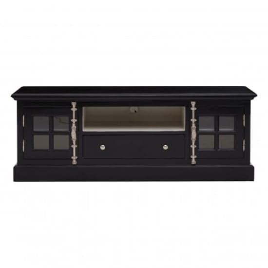 Coveca Wooden 2 Doors 1 Drawer TV Stand In Black_1