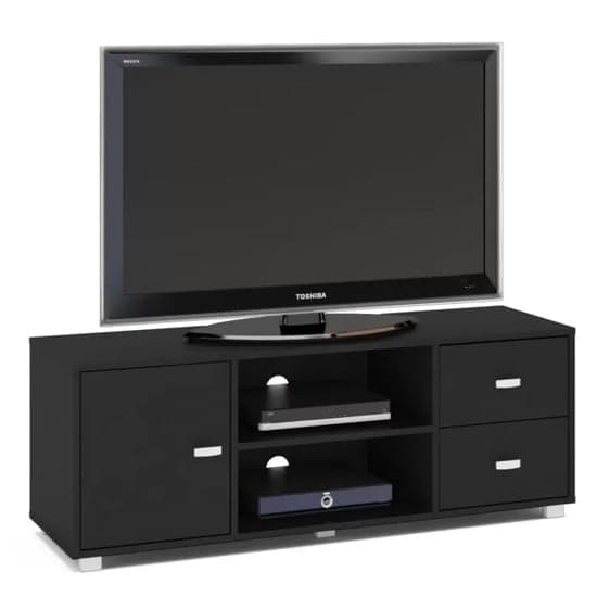Coven High Gloss TV Stand With 1 Door In Black_2