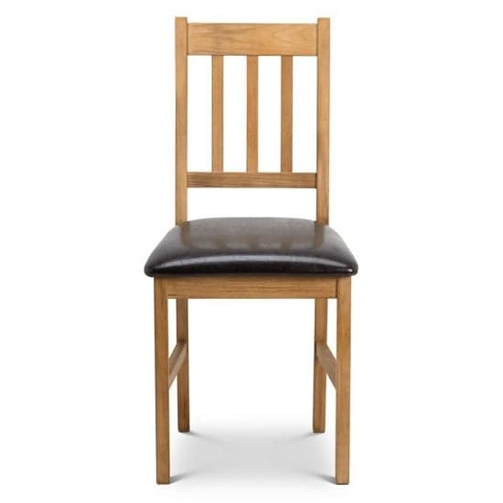 Calliope Dining Chair In Oiled Oak Finish With Brown Seat_2