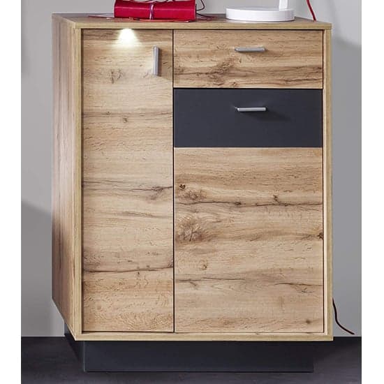 Coyco LED Shoe Storage Cabinet In Wotan Oak And Grey_1