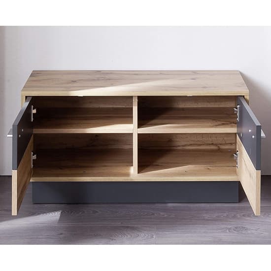 Coyco LED Wooden Seating Bench In Wotan Oak And Grey_3