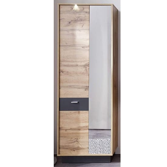 Coyco LED Wooden Wardrobe In Wotan Oak And Grey_1