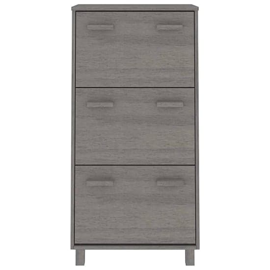 Coyne Pinewood Shoe Storage Cabinet With 3 Doors In Light Grey_3