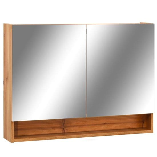 Cranbrook Bathroom Mirrored Cabinet In Oak With LED_3