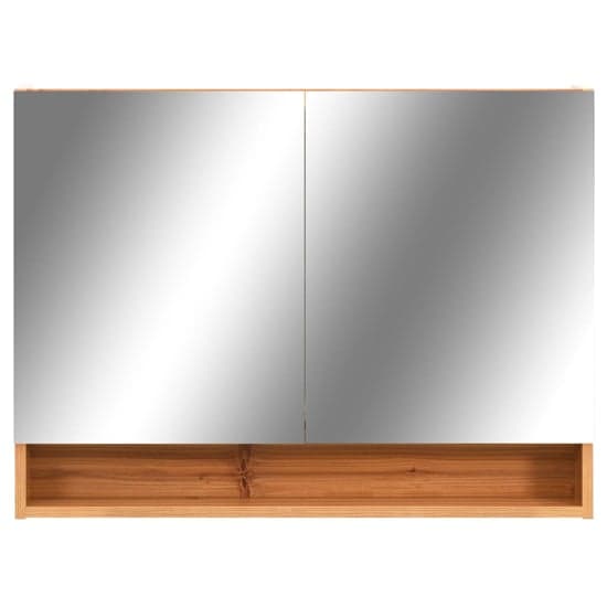 Cranbrook Bathroom Mirrored Cabinet In Oak With LED_4