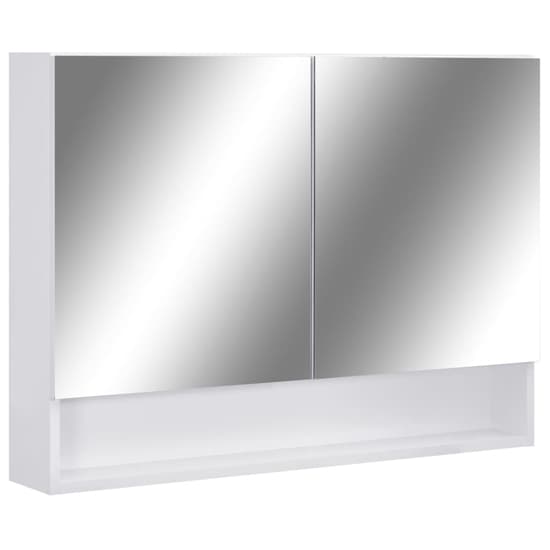 Cranbrook Bathroom Mirrored Cabinet In White With LED_3