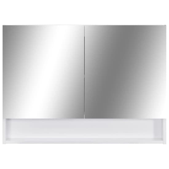 Cranbrook Bathroom Mirrored Cabinet In White With LED_4
