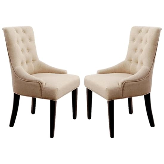 Amarillo Beige Textured Fabric Dining Chairs In Pair_1