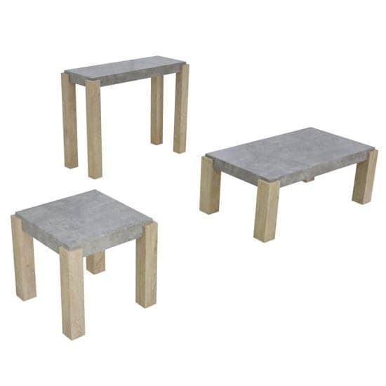 Crete Light Concrete Top Console Table With Sonoma Oak Legs_2