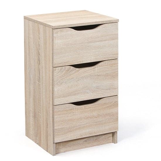 Crick Small Chest of Drawers In Sonoma Oak With 3 Drawers_2