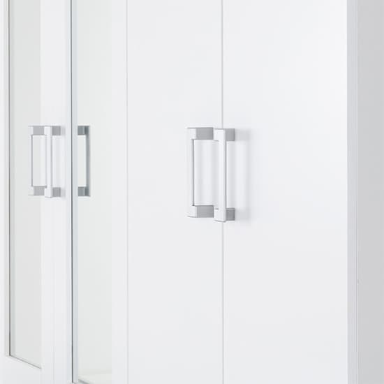 Crieff Mirrored Wardrobe With 4 Doors 2 Drawers In White_5