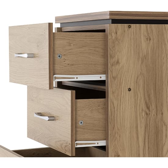 Crieff Narrow Wooden Chest Of 5 Drawers In Oak Effect_4