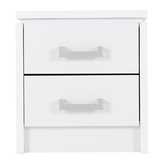 Crieff Wooden Bedside Cabinet With 2 Drawers In White_3