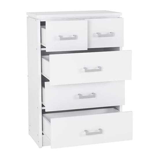 Crieff Wooden Chest Of 5 Drawers In White_2