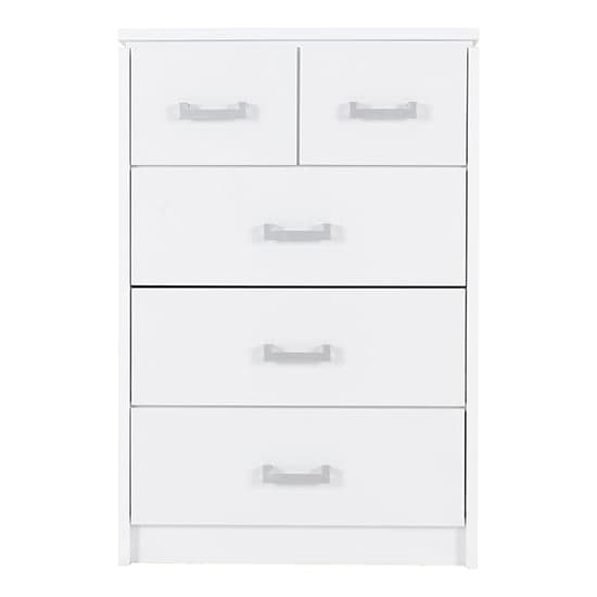 Crieff Wooden Chest Of 5 Drawers In White_3