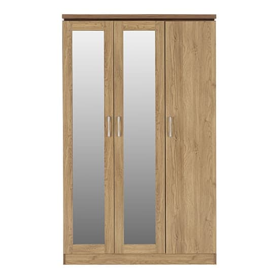 Crieff Mirrored Wardrobe With 3 Doors In Oak Effect_2