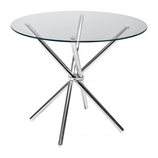 Criss Cross Glass Dining Table With 4 Ravenna White Chairs_2