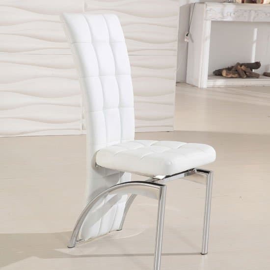 Criss Cross Glass Dining Table With 4 Ravenna White Chairs_3