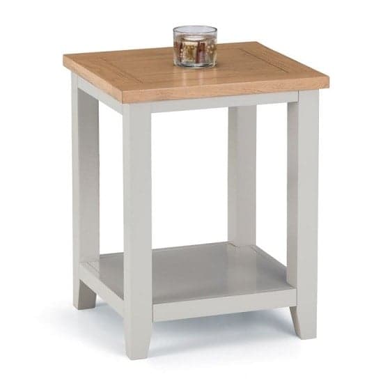 Raisie Wooden Lamp Table In Oak Top And Grey_1