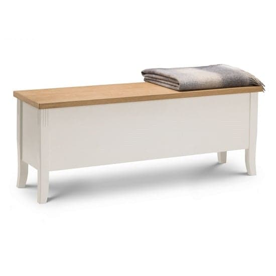 Dagan Storage Bench In Ivory Laquered With Oak Top_1