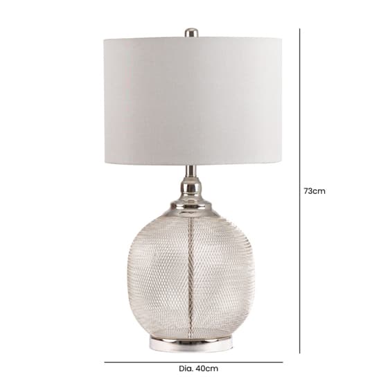 Crosby Dark Grey Shade Table Lamp With Chrome Wire Mesh Base_3
