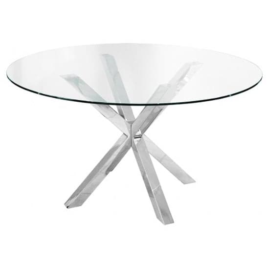 Crossley Round Glass Dining Table With 4 Vesta Black Chairs_2