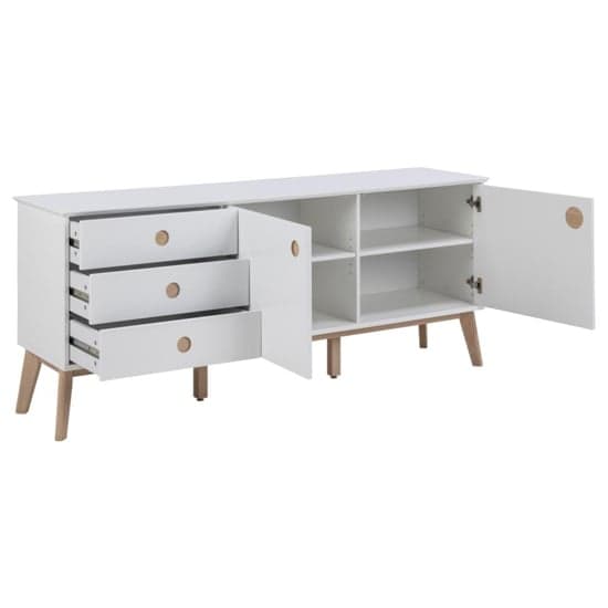 Croton Wooden Sideboard With 2 Doors 3 Drawers In Matt White_3