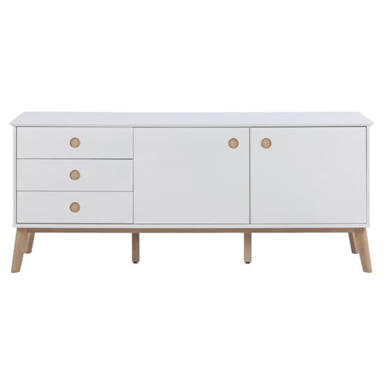 Croton Wooden Sideboard With 2 Doors 3 Drawers In Matt White_4