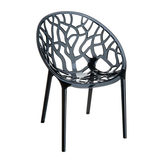Cancun Black Clear Polycarbonate Dining Chairs In Pair_2