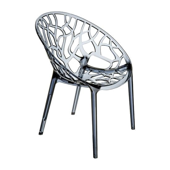Cancun Clear Polycarbonate Dining Chair In Smoked Grey_2