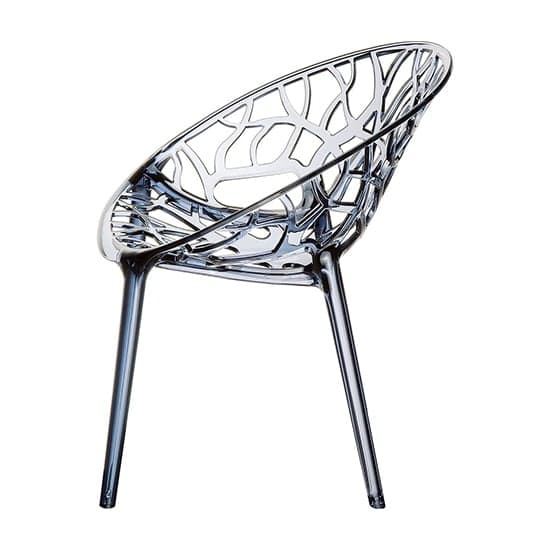 Cancun Clear Polycarbonate Dining Chair In Smoked Grey_3