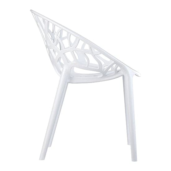 Cancun High Gloss Clear Polycarbonate Dining Chair In White_2