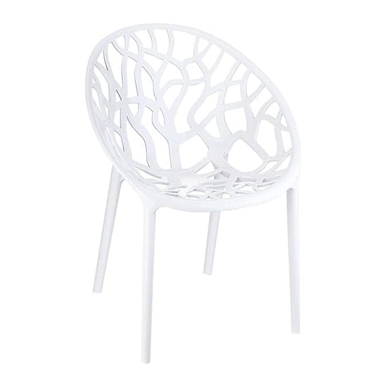 Cancun High Gloss Clear Polycarbonate Dining Chair In White_1