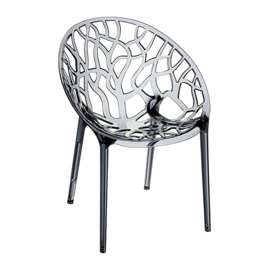 Cancun Smoked Grey Clear Polycarbonate Dining Chairs In Pair_2