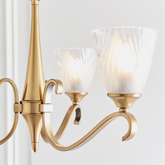 Cua 3 Lights Ceiling Pendant Light In Brass With Deco Glass_4