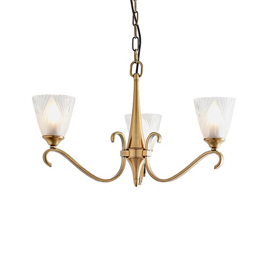 Cua 3 Lights Ceiling Pendant Light In Brass With Deco Glass_5