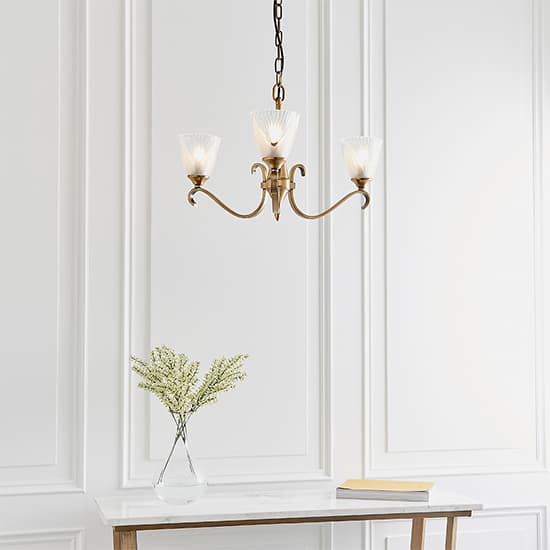 Cua 3 Lights Ceiling Pendant Light In Brass With Deco Glass_6