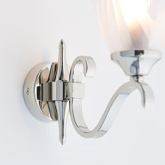 Cua Single Wall Light In Bright Nickel With Deco Glass_2