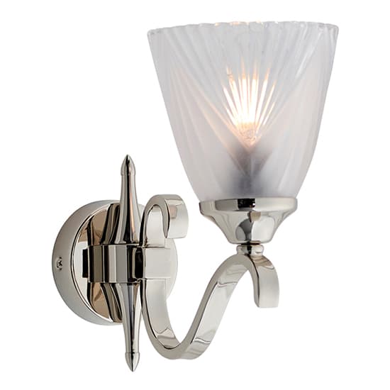 Cua Single Wall Light In Bright Nickel With Deco Glass_3