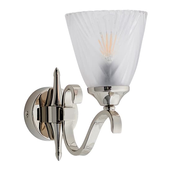 Cua Single Wall Light In Bright Nickel With Deco Glass_4