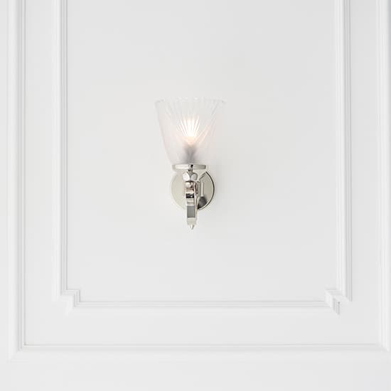 Cua Single Wall Light In Bright Nickel With Deco Glass_5