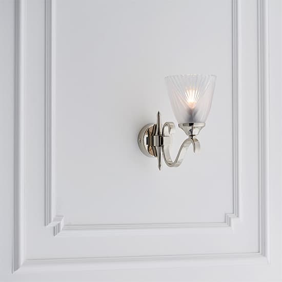Cua Single Wall Light In Bright Nickel With Deco Glass_6