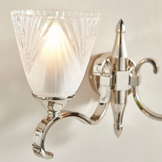 Cua Twin Wall Light In Bright Nickel With Deco Glass_2