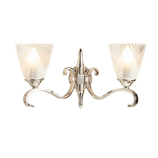 Cua Twin Wall Light In Bright Nickel With Deco Glass_5