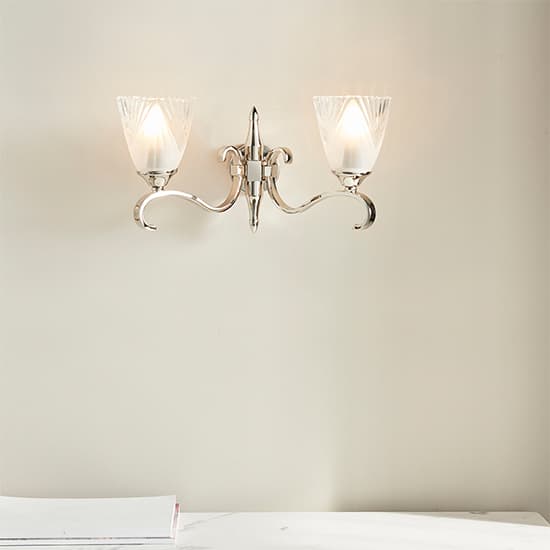 Cua Twin Wall Light In Bright Nickel With Deco Glass_6