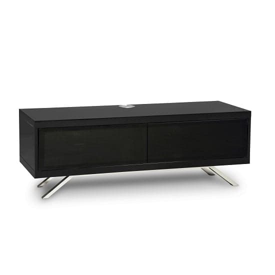 Cubic Contemporary TV Stand In Black Gloss With 2 Doors_3