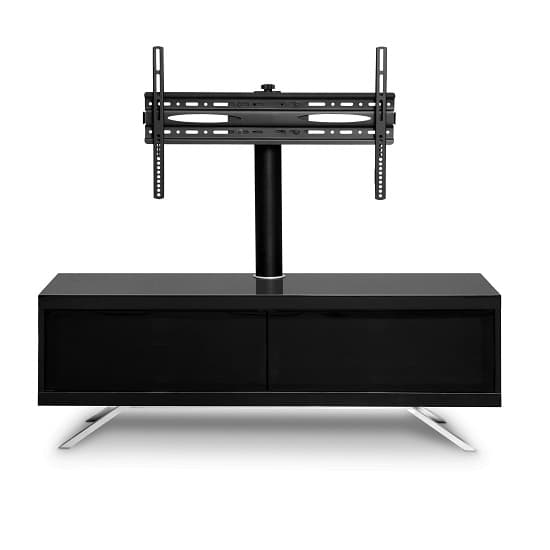 Cubic Contemporary TV Stand In Black Gloss With 2 Doors_6