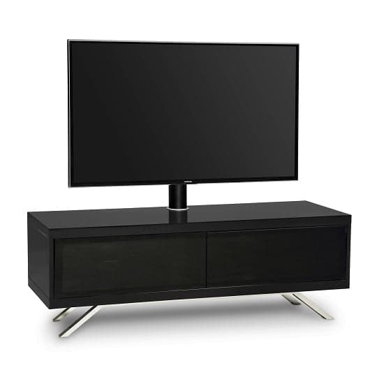 Cubic Contemporary TV Stand In Black Gloss With 2 Doors_4