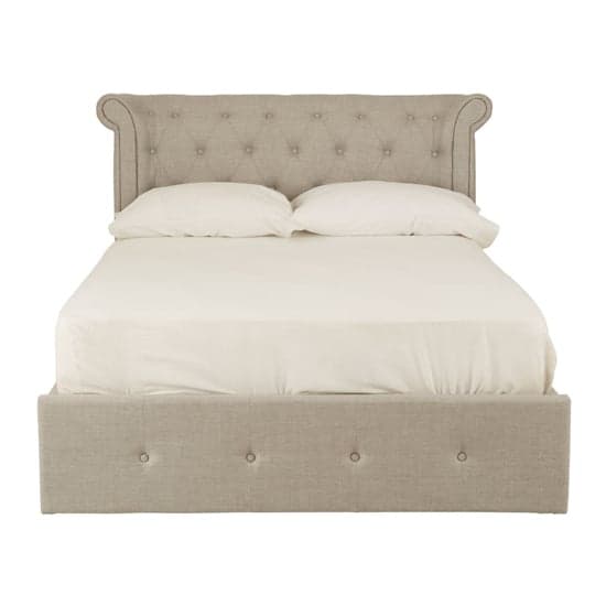 Cujam Fabric Storage Ottoman Double Bed In Light Grey_1