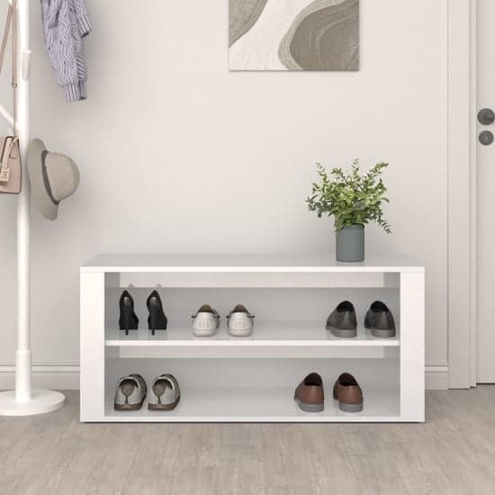 Culver Wide High Gloss Shoe Storage Rack In White_2